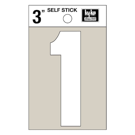 Hy-Ko 3In White Vinyl Number 1, 10PK A30501